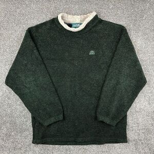 Big Dogs Dark Green Sherpa Pullover with Cream Collar